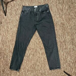 Agolde Jamie High-Rise Classic Fit Ankle Jeans Organic Cotton Black Size 29